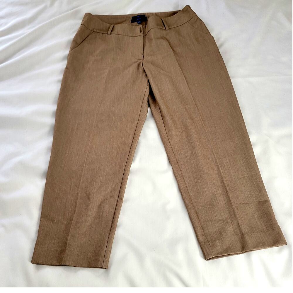 Ladies Tan Dress Capris Apt. 9 Torie No Wrinkle Size 10 Barely Worn Linen Look
